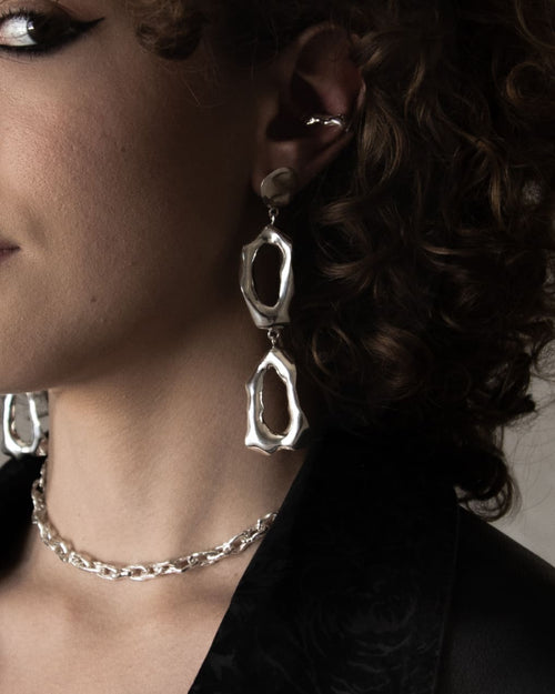 Load image into Gallery viewer, Speculo Silver Earrings
